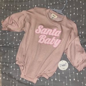 Brand new with tags 12-18 months TulaBaby Bamboo pink Christmas onesie